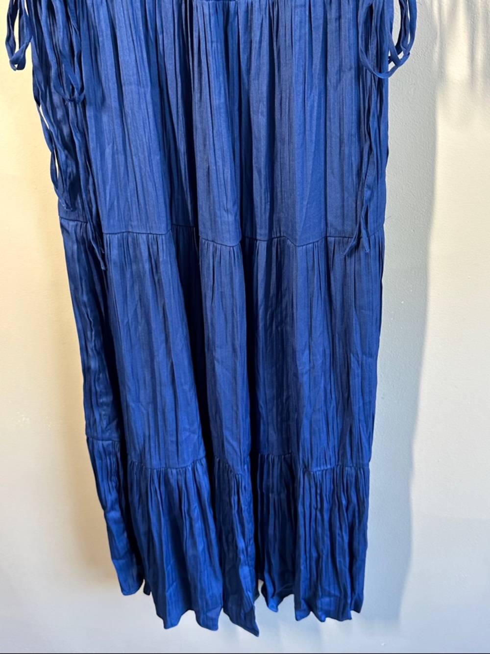 NWT Joie Blue Lapis Maxi Dress Size M Fax Wrap Tiered - Picture 4 of 15